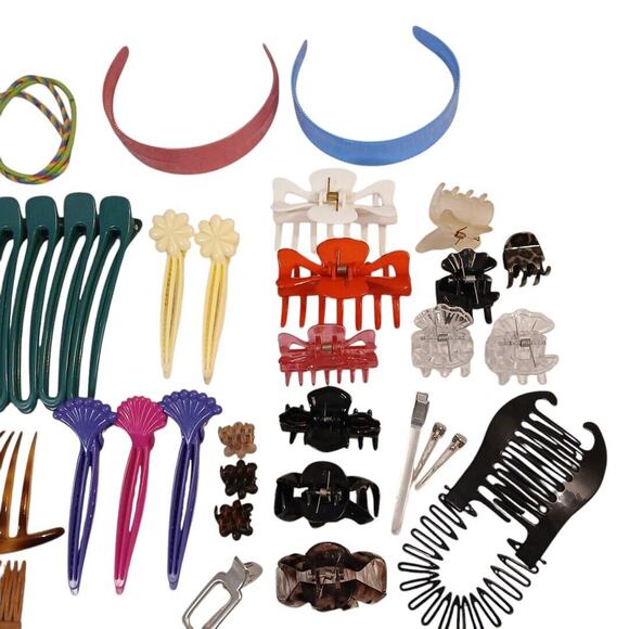 Vtg Hair‎ Accessories S-L Clips Picks Combs Beaded Comb Bun Cover...Lot of 65+ main image 4